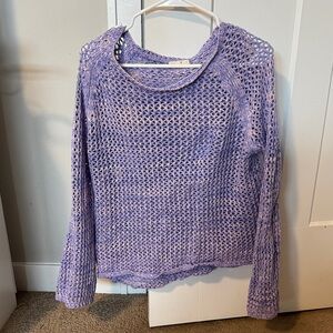 Easel Lavender Open-Knit Sweater